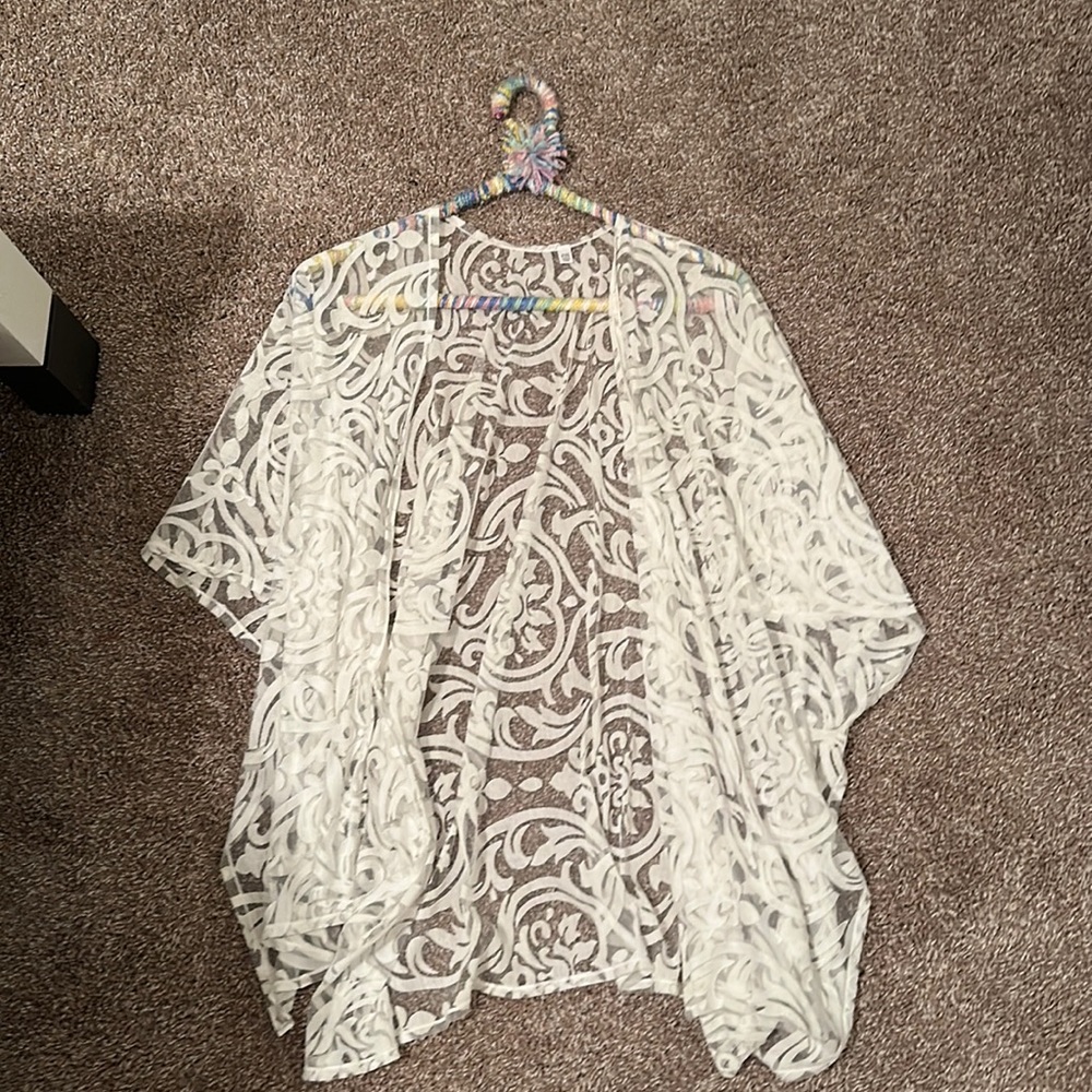 White womens swimsuit cover up one size